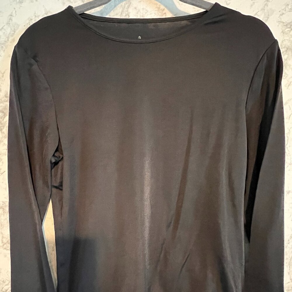 Cuddl Duds Ladies Softwear Stretch Long Sleeved Crew Size‎ L Black Cozy